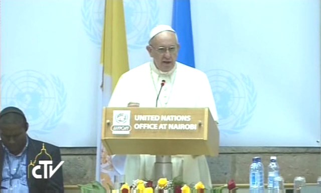 Diễn văn của Đức Thánh Cha tại Văn phòng Liên hiệp quốc ở Nairobi (U.N.O.N.)