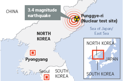 Động đất 3,4 độ gần khu vực Triều Tiên thử hạt nhân lần 6