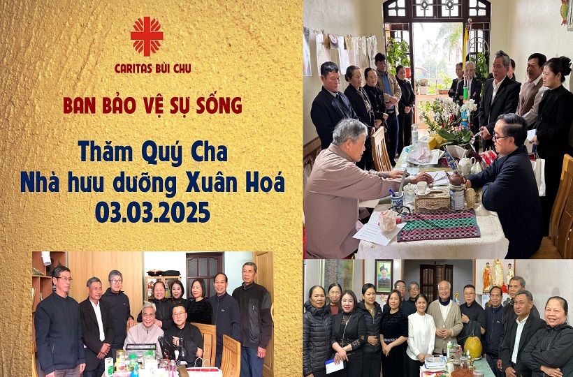 Ban Bảo Vệ Sự Sống Caritas Bùi Chu Thăm Quý Cha Nhà Hưu Dưỡng Xuân Hoá 
