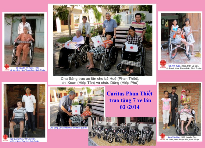 Caritas Phan Thiết trao tặng xe lăn cho người khuyết tật