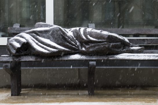 Statue of ‘Homeless Jesus’ Placed at Offices of Apostolic Almoner