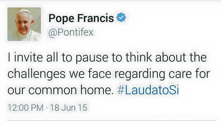 Đức Giáo Hoàng Phanxicô sử dụng Twitter để đưa cuộc đối thoại toàn cầu mà Ngài mời gọi vì khí hậu